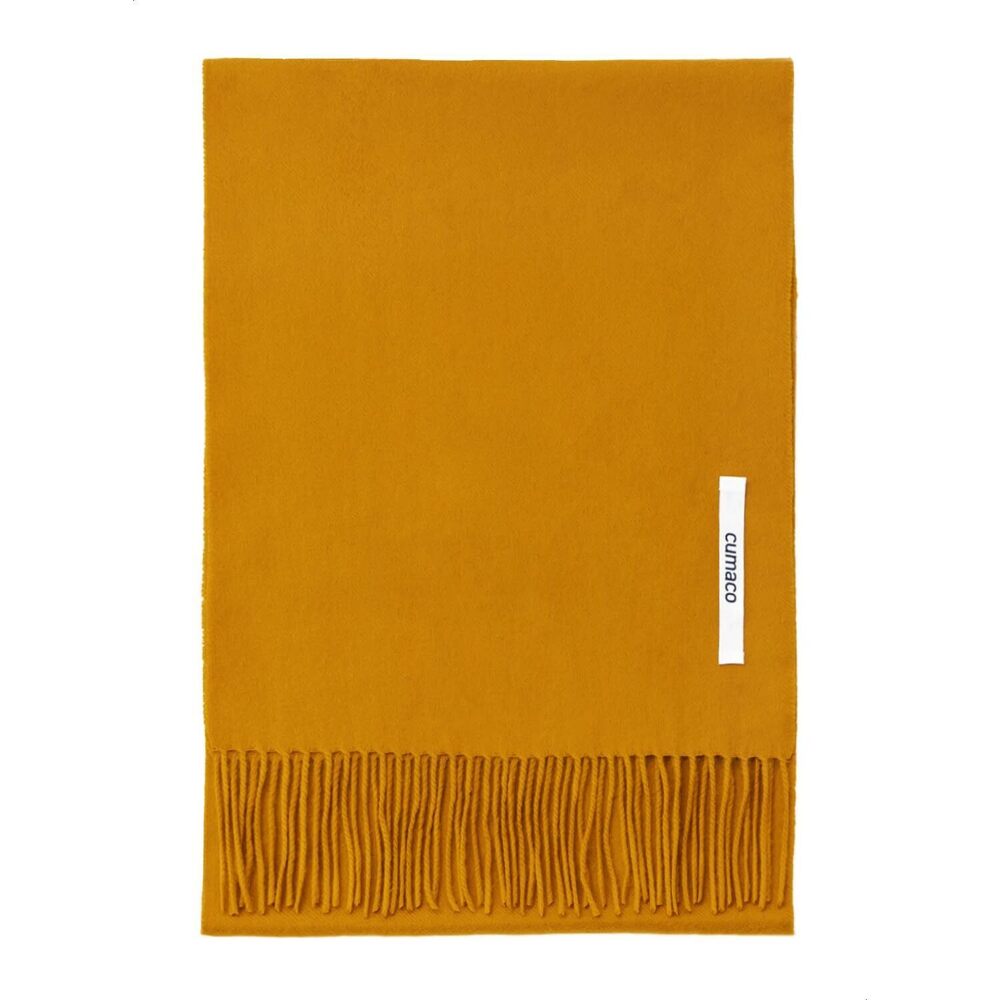 6299 06. Mustard Cashmere Scarf Large Thick